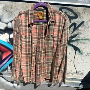 Stapleford Peach and Green Flannel Shirt